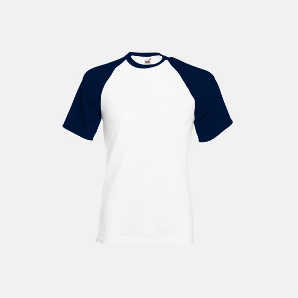 Vit/Deep Navy T-shirtar med reklamtryck