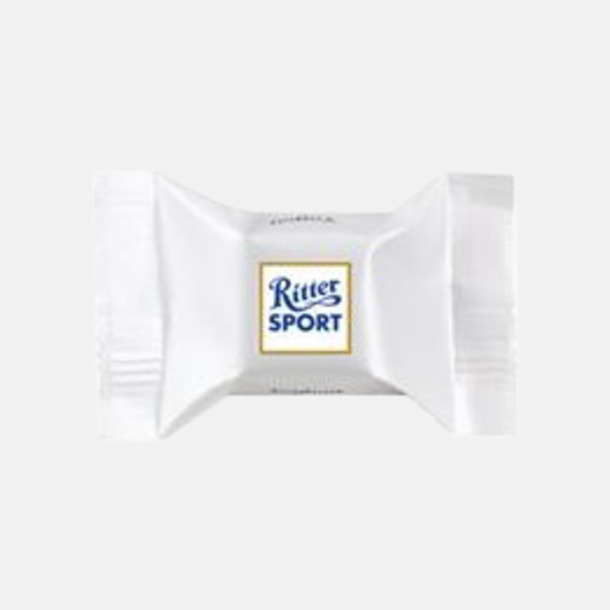 Yoghurt Ritter sport pralin på ett kort med reklamtryck