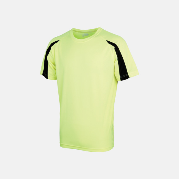 Electric Yellow/Jet Black Tvåfärgade sport t-shirts för barn & vuxna - med reklamtryck