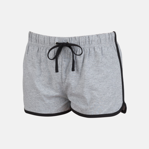 Heather Grey/Svart (dam) Herr-, dam- & barnshorts med reklamtryck