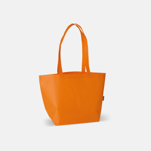 Orange Non woven tygpåsar med reklamtryck