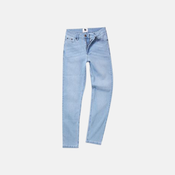 Light Blue Wash (dam) Raka herr- & dam denim jeans med reklamlogo