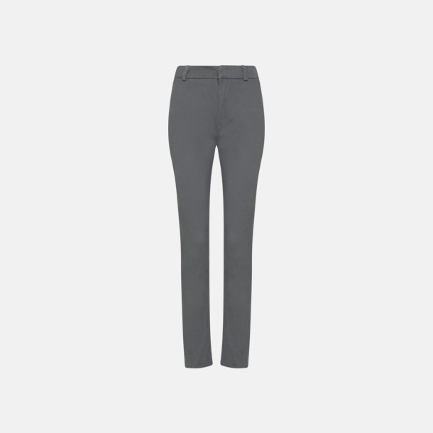 Slate (dam) Slimmade chinos med reklamtryck