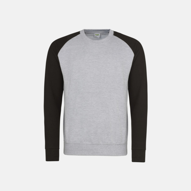 Heather Grey/Jet Black Kontrast tröjor med reklamtryck