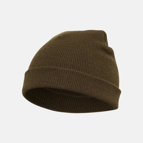 Olive (standard) Normallånga eller långa beanies med reklamlogo