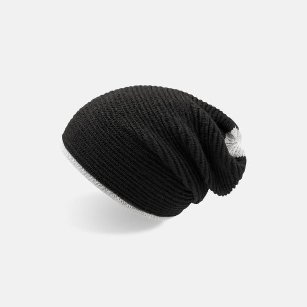 Svart / Grå 2-färgade beanies med reklamlogo