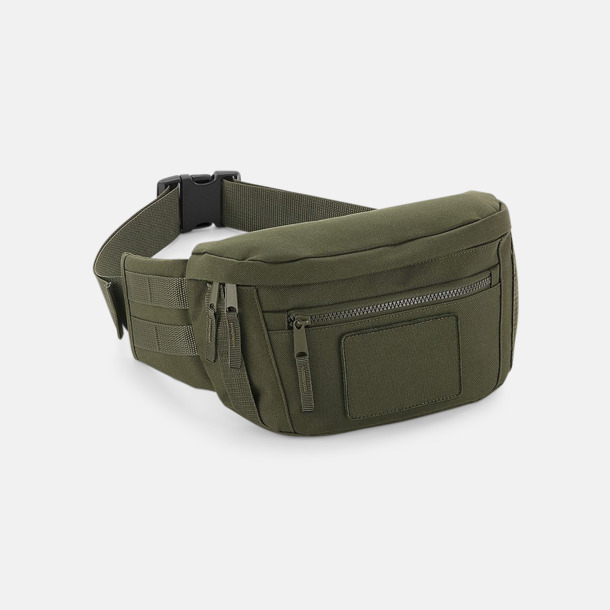 Military Green Armé midjeväskor med reklamtryck