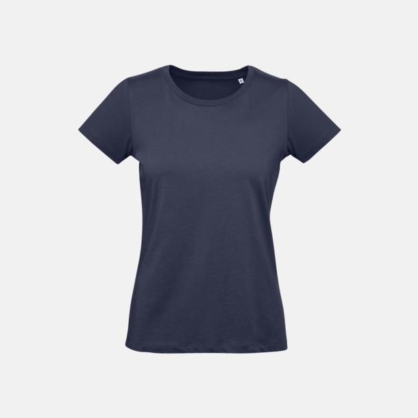 Navy Blue (dam) Neutrala eko t-shirts i lite tjockare kvalitet med reklamtryck