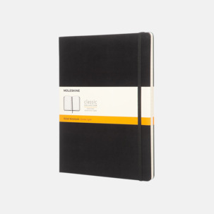 Moleskine extra stora, hårda notisböcker i 4 utföranden med reklamtryck