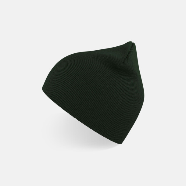 Bottle Green Beanie-mössor i återvunnen polyester med reklamlogo